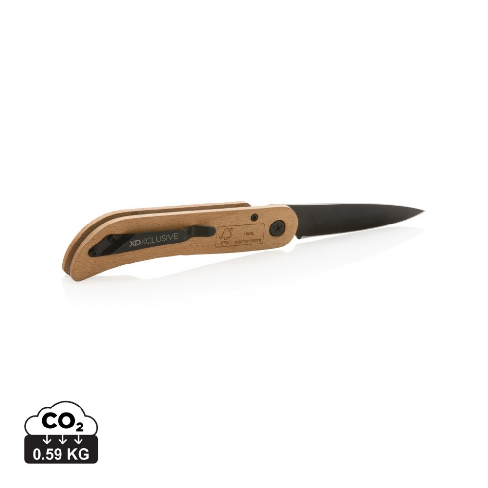 Logotrade promotional product picture of: Nemus Luxury Wooden knife with lock