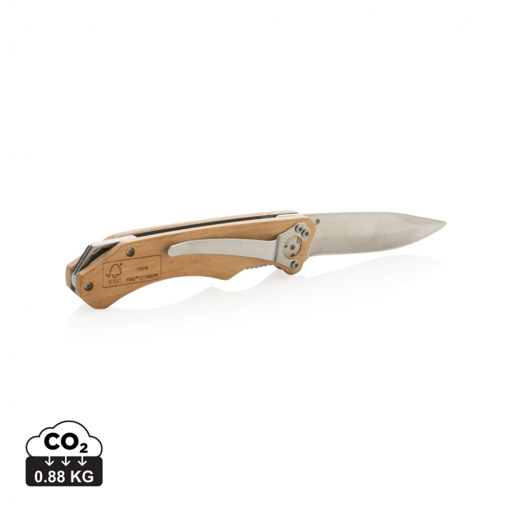 Logo trade promotional gifts image of: Wooden outdoor knife