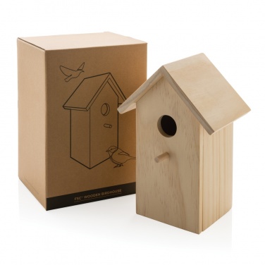 Logo trade advertising product photo of: Wooden birdhouse