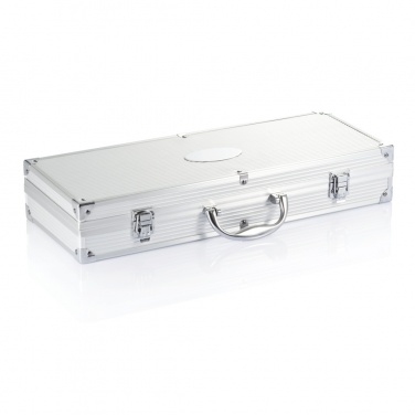 Logo trade promotional merchandise image of: 12 pcs barbecue set in aluminium box