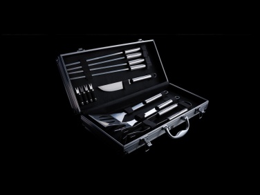 Logo trade advertising product photo of: 12 pcs barbecue set in aluminium box