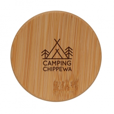 Logotrade corporate gift image of: Double wall borosilicate glass with bamboo lid 250ml 2pc set