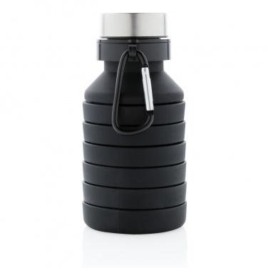 Logo trade promotional giveaway photo of: Leakproof collapsible silicone bottle with lid