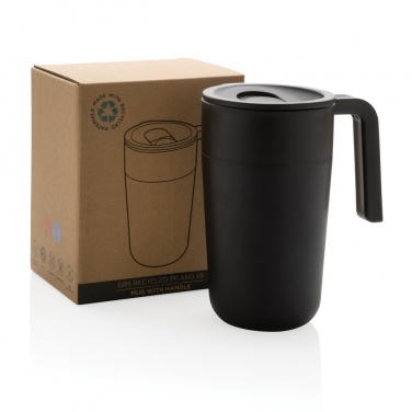 Logo trade corporate gift photo of: GRS Recycled PP and SS mug with handle