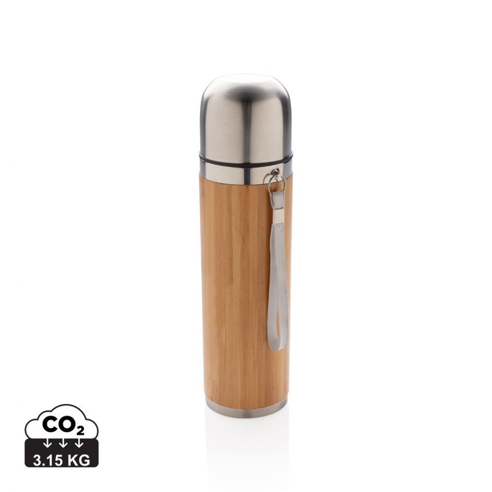 Logo trade promotional merchandise image of: Bamboo vacuum travel flask