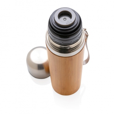 Logo trade promotional merchandise image of: Bamboo vacuum travel flask