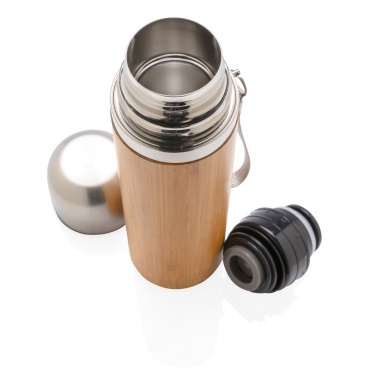 Logo trade promotional giveaways image of: Bamboo vacuum travel flask