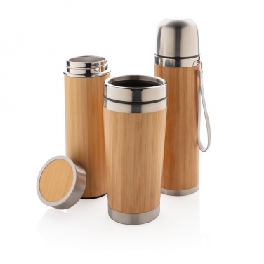 Logotrade advertising product image of: Bamboo vacuum travel flask