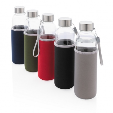 Logo trade promotional merchandise picture of: Glass bottle with neoprene sleeve