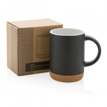 Logo trade promotional items picture of: Ceramic mug with cork base 280ml
