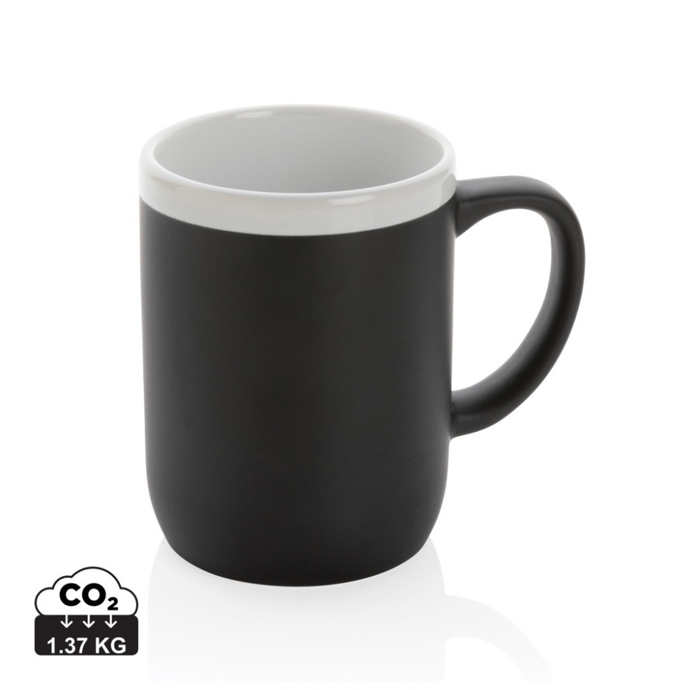Logo trade promotional giveaways image of: Ceramic mug with white rim 300ml