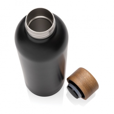Logotrade promotional merchandise photo of: Wood RCS certified recycled stainless steel vacuum bottle