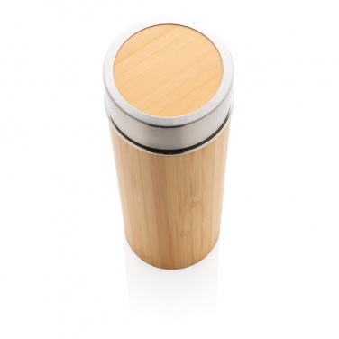 Logo trade promotional gift photo of: Leak proof bamboo vacuum bottle