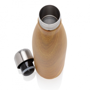 Logo trade corporate gifts picture of: Vacuum insulated stainless steel bottle with wood print