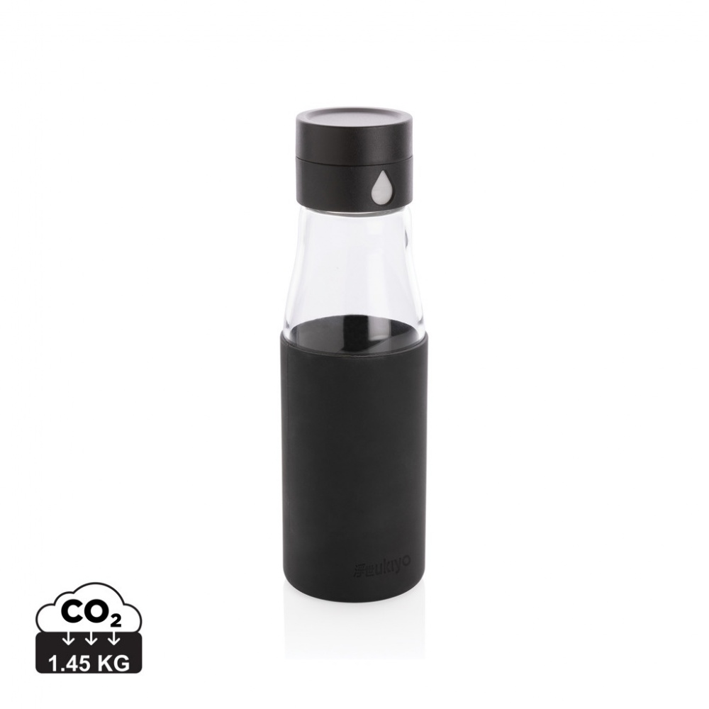 Logotrade advertising product image of: Ukiyo glass hydration tracking bottle with sleeve