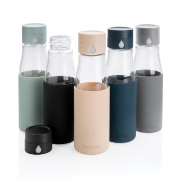 Logotrade promotional gift picture of: Ukiyo glass hydration tracking bottle with sleeve