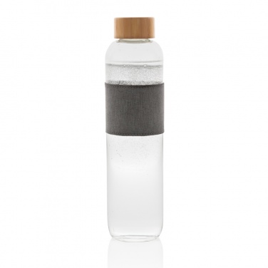 Logo trade advertising products image of: Impact borosilicate glass bottle with bamboo lid