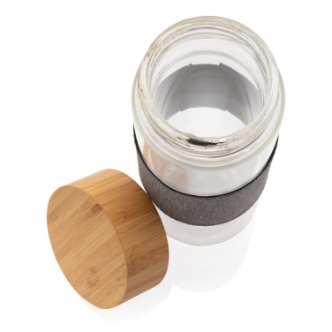 Logotrade promotional items photo of: Impact borosilicate glass bottle with bamboo lid