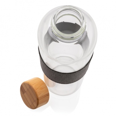 Logo trade promotional items image of: Impact borosilicate glass bottle with bamboo lid