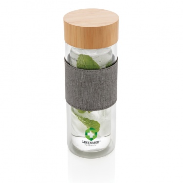 Logo trade advertising products image of: Impact double wall borosilicate glass bottle