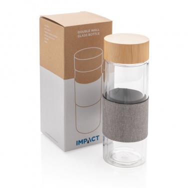 Logo trade corporate gifts image of: Impact double wall borosilicate glass bottle