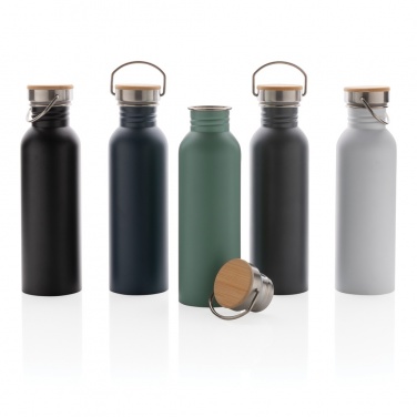Logotrade promotional products photo of: Modern stainless steel bottle with bamboo lid