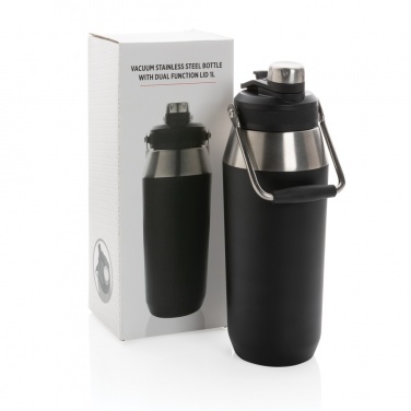 Logo trade promotional items picture of: Vacuum stainless steel dual function lid bottle 1L