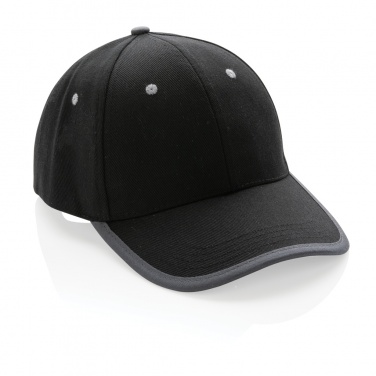 Logo trade promotional gifts image of: Impact AWARE™ Brushed rcotton 6 panel contrast cap 280gr