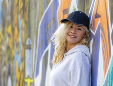 Logo trade promotional giveaways image of: Impact AWARE™ Brushed rcotton 6 panel contrast cap 280gr