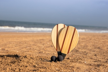 Logo trade promotional items image of: Wooden frescobol tennis set