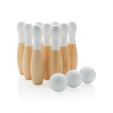 Logo trade promotional products image of: Wooden skittles set