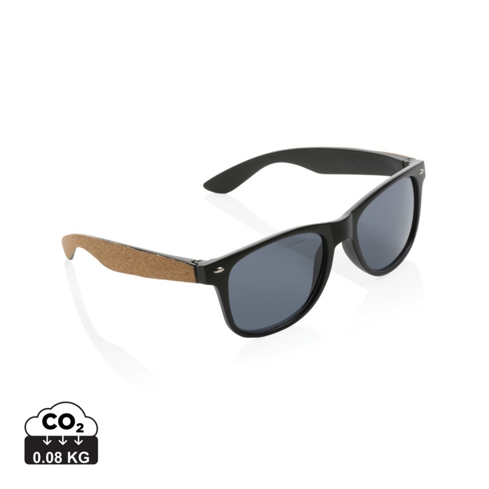 Logo trade promotional product photo of: GRS recycled PC plastic sunglasses with cork