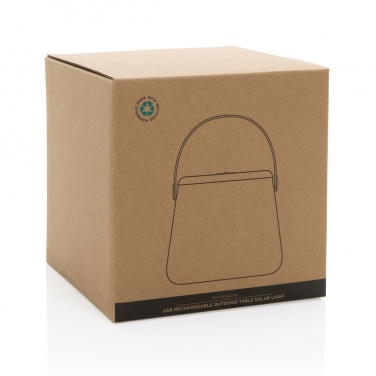 Logotrade promotional gift image of: SolarGlow RCS recycled ABS USB-rechargeable outdoor light