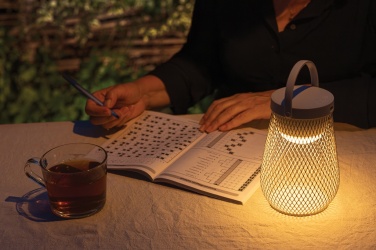 Logotrade promotional product picture of: Aurora RCS recycled plastic USB re-chargeable table lamp