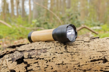 Logo trade promotional merchandise photo of: Lucid 1W RCS certified recycled plastic & bamboo torch