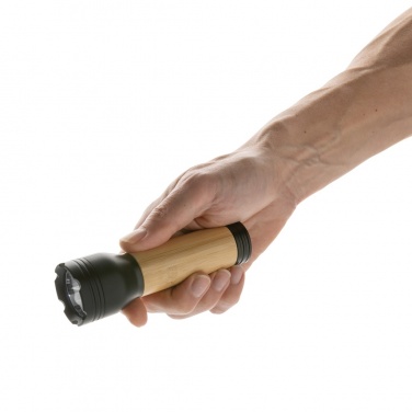 Logo trade promotional items image of: Lucid 3W RCS certified recycled plastic & bamboo torch