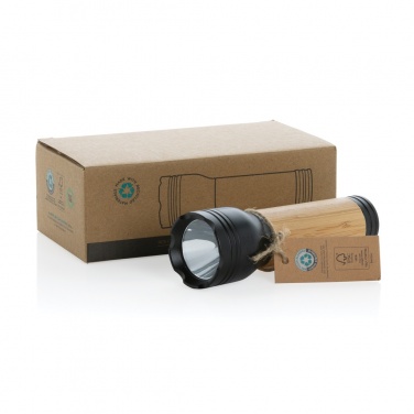 Logotrade advertising products photo of: Lucid 3W RCS certified recycled plastic & bamboo torch
