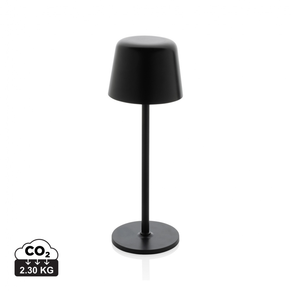 Logo trade corporate gifts image of: Zenic RCS recycled plastic USB re-chargable table lamp