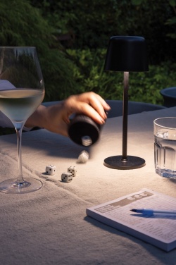 Logo trade promotional gift photo of: Zenic RCS recycled plastic USB re-chargable table lamp