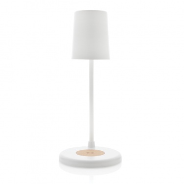 Logo trade advertising products picture of: Zenara RCS recycled plastic and cork 15W wireless desk lamp