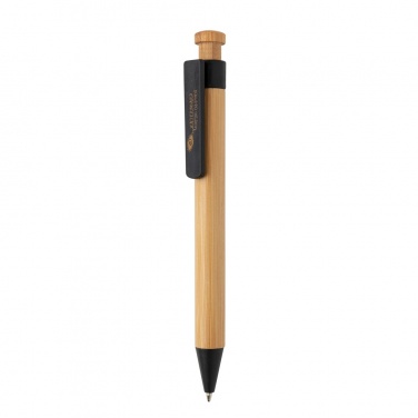 Logo trade corporate gift photo of: Bamboo pen with wheatstraw clip