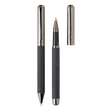 Logo trade promotional item photo of: Recycled leather pen set