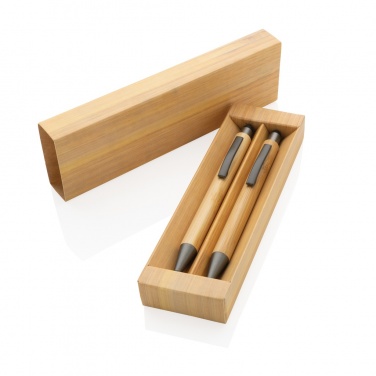 Logotrade promotional giveaways photo of: Bamboo modern pen set in box