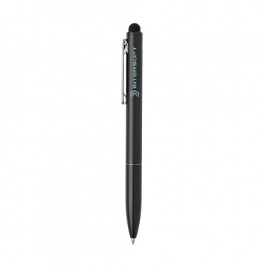 Logotrade promotional gift image of: Kymi RCS certified recycled aluminium pen with stylus