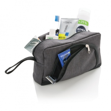Logo trade promotional giveaways image of: Classic two tone toiletry bag