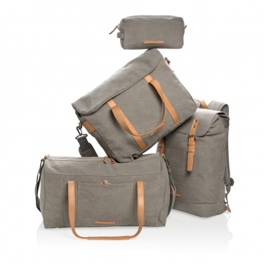 Logo trade business gifts image of: Canvas laptop bag PVC free