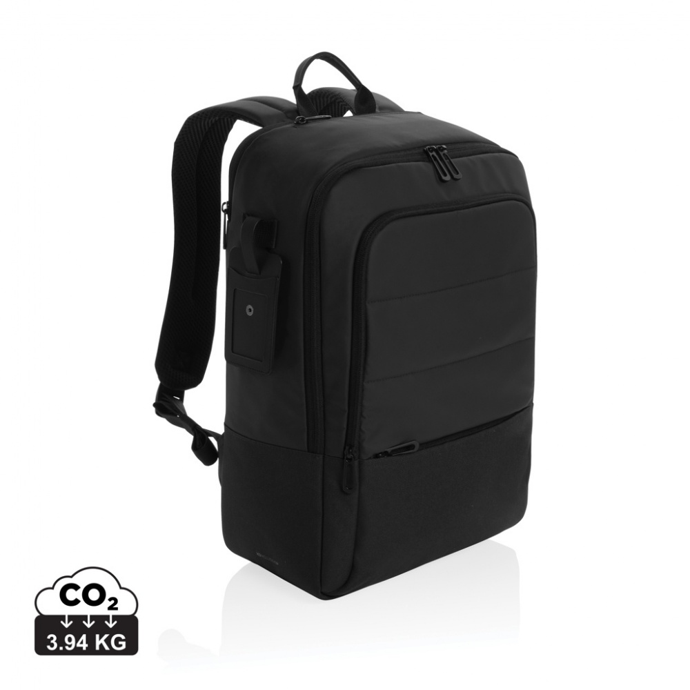 Logo trade corporate gifts image of: Armond AWARE™ RPET 15.6 inch deluxe laptop backpack