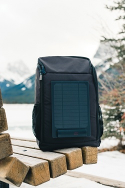 Logotrade advertising product image of: Pedro AWARE™ RPET deluxe backpack with 5W solar panel