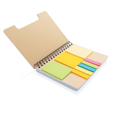 Logotrade promotional merchandise image of: A5 Kraft spiral notebook with sticky notes