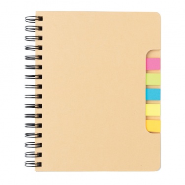 Logotrade promotional product picture of: A5 Kraft spiral notebook with sticky notes